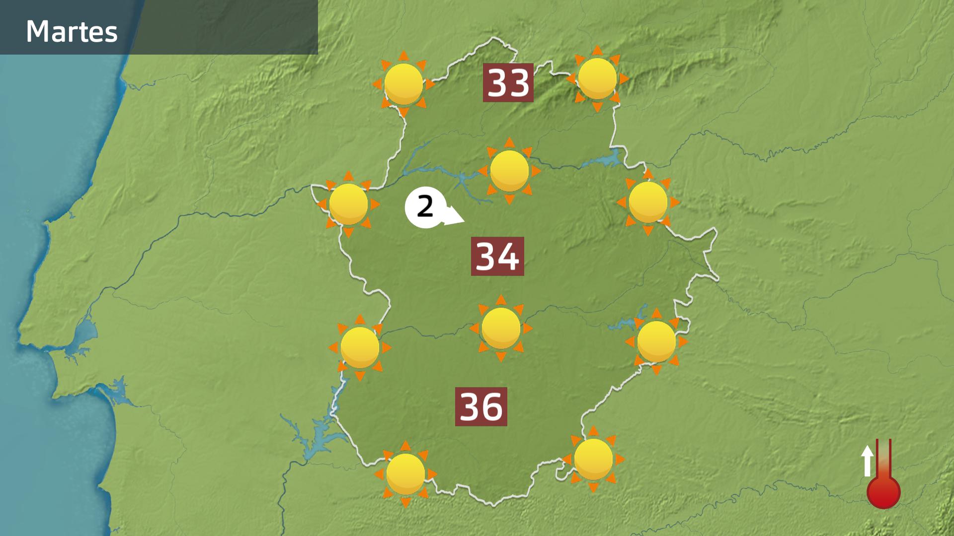 Mapa de previsión para hoy martes 22 de julio