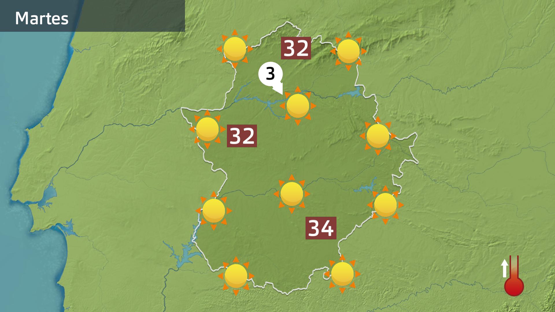 Mapa de previsión para hoy martes 25 de julio