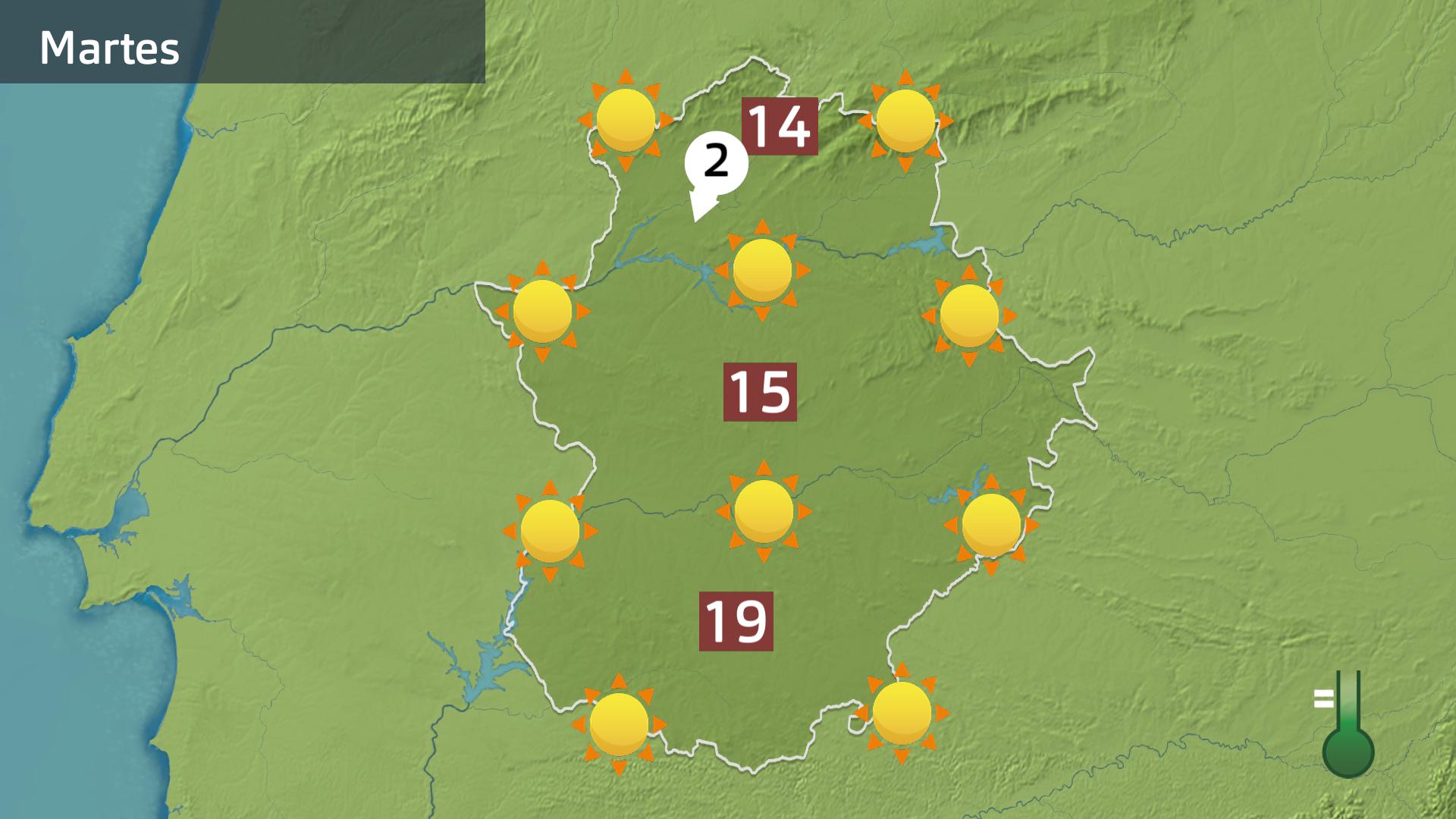Mapa de previsión para hoy martes 18 de noviembre