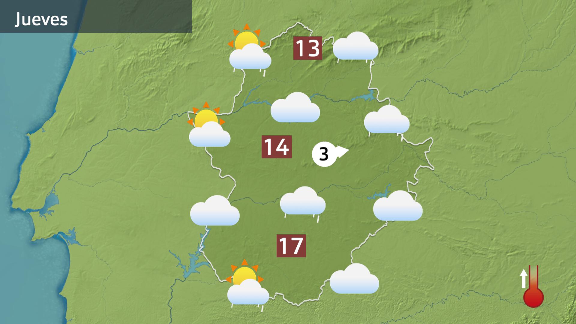 Mapa de pevisión para hoy jueves 4 de diciembre