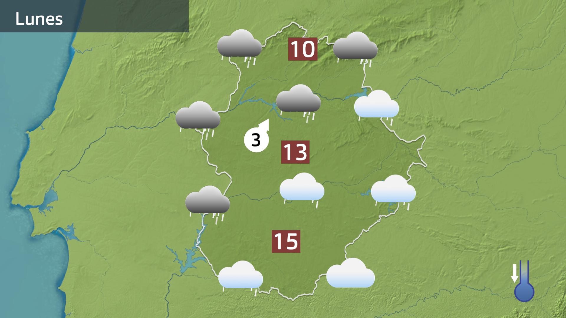 Mapa de previsión para hoy lunes 15 de diciembre