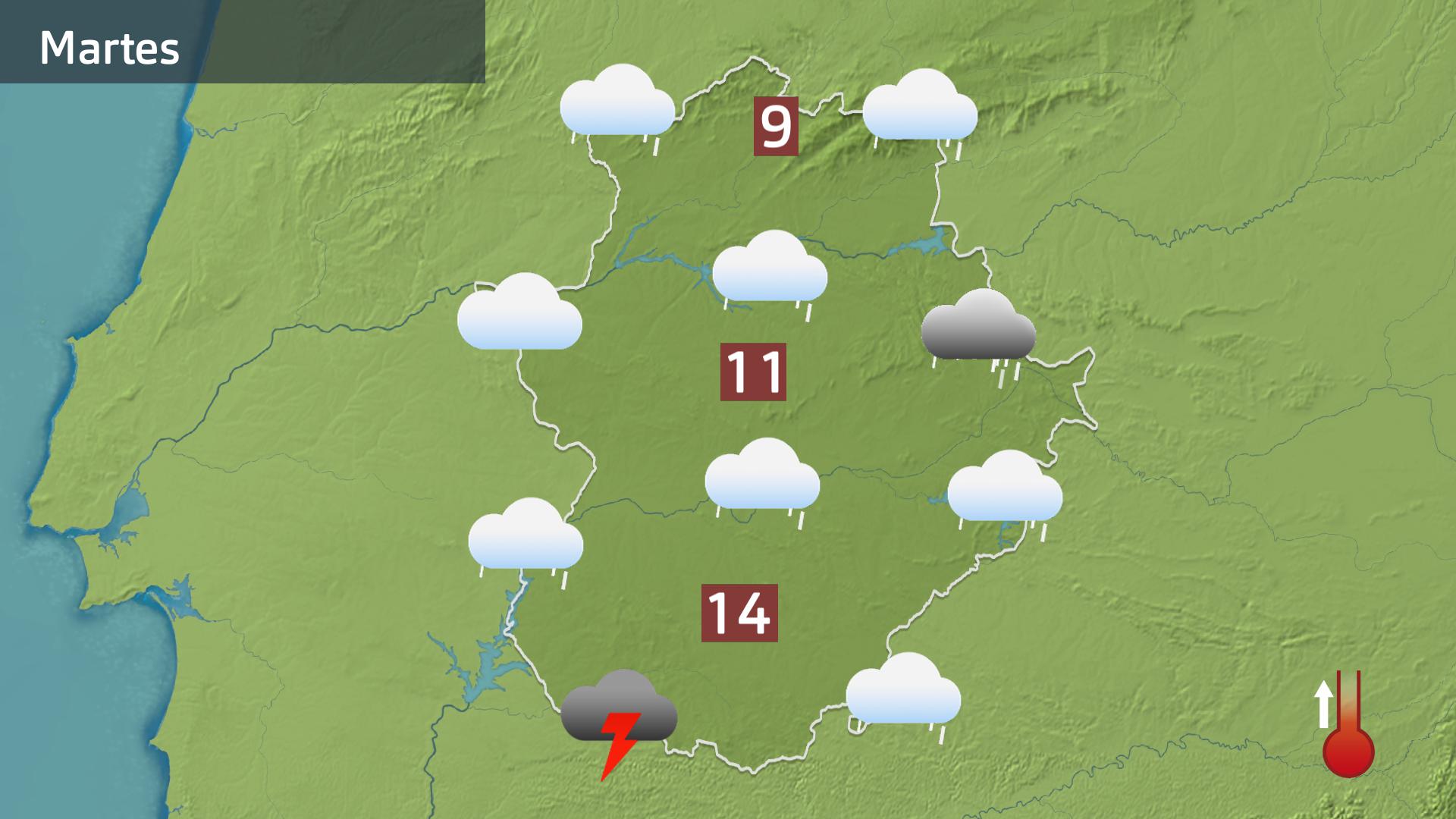 Mapa de previsión para hoy martes 23 de diciembre