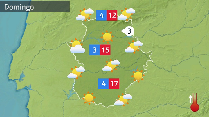 Mapa de previsión para mañana domingo 12 de febrero