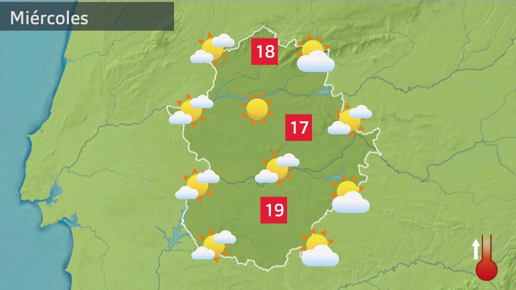 Mapa de tiempo previsto para el miércoles 6 de abril