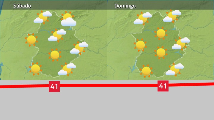Mapa de tiempo previsto para el sábado 30  y el domingo 31 de julio