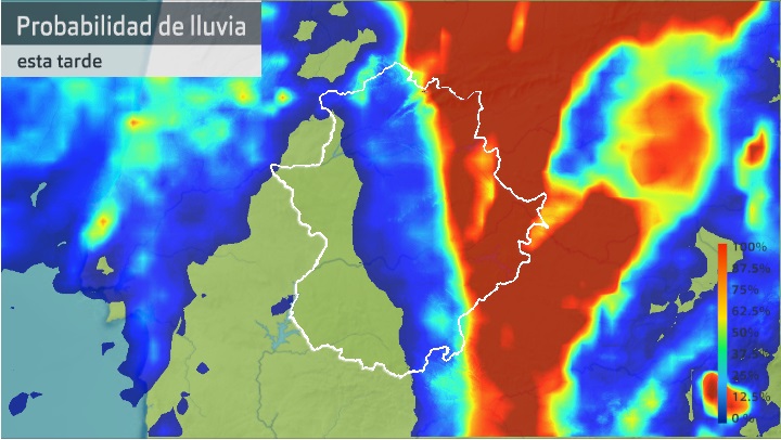 Probabilidad de lluvia para esta tarde en Extremadura