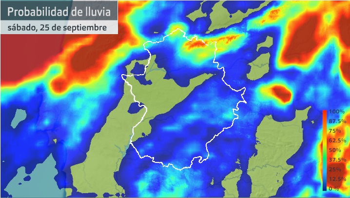 Previsión de lluvia para mñana sábado en Extremadura