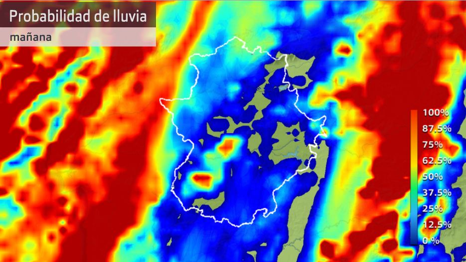 Probabilidad de lluvia del martes 26 de abril