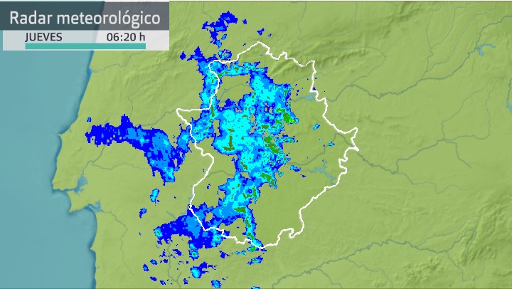 Imagen del radar meteorológico de Aemet. Jueves 23 de septiembre 6:20 h.