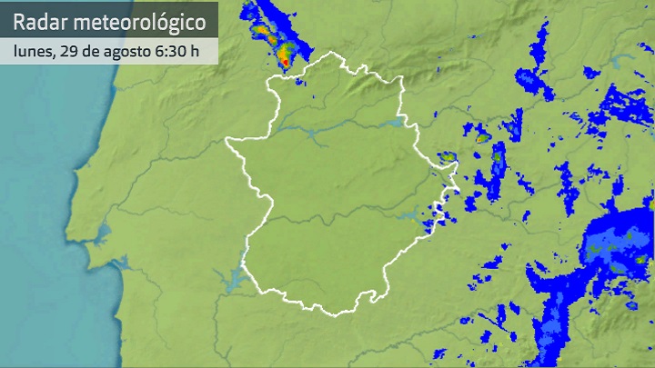Imagen del radar meteosológico lunes 29 de agosto 6:30 h.