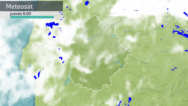 Imagen del Meteosat + radar meteorológico jueves 27 de octubre 6 h.