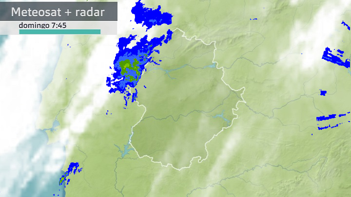 Imaen del Meteosat+ radar meteorológico domingo 25 de diciembre 7:45 h.