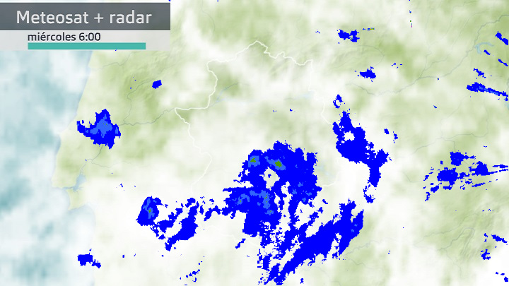 Imagen del Meteosat + radar meteorológico miércoles 16 de noviembre 6 h.