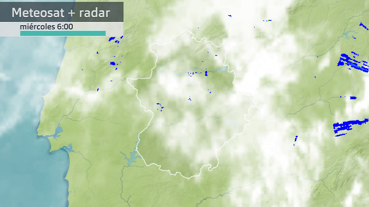 Imagen del Meteosat + radar meteorológico miércoles 21 de diciembre 6 h.