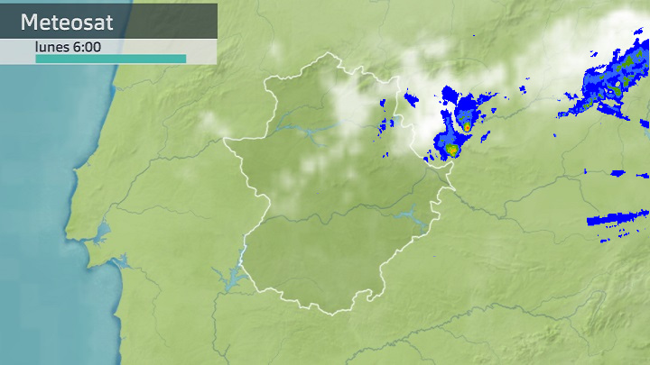 Imagen del Meteosat + radar meteorológico lunes 26 de septiembre 6 h.