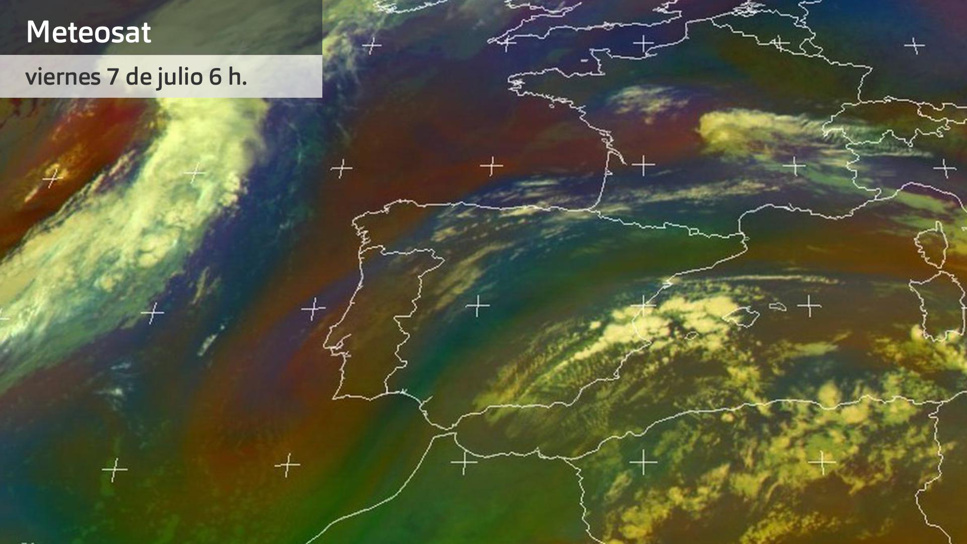 Imagen del Meteosat viernes 7 de julio 6 h.