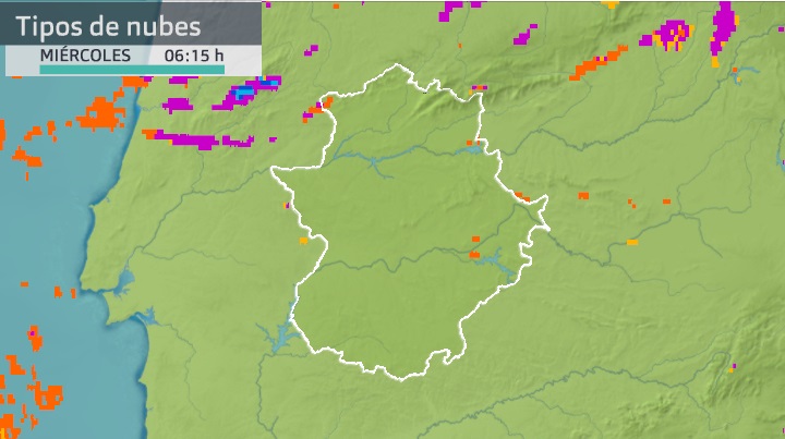 Imagen del Meteosat (tipos de nubes) miércoles 29 de septiembre 6:15 h.