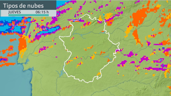 Imagen del Meteosat (tipos de nubes) jueves 30 de septiembre 6:15 h.