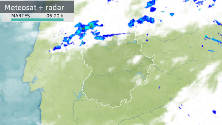 Imagen del Meteosat y del radar meteorológico