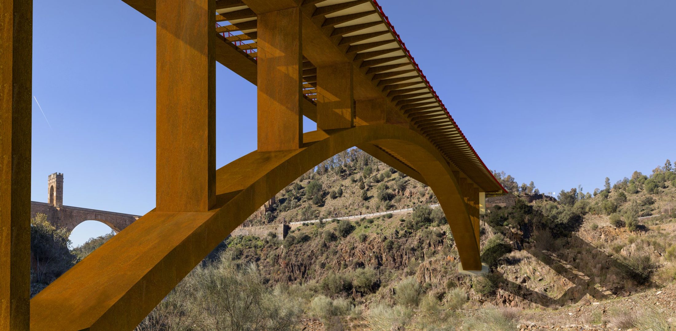 Recreación del puente de Alcántara