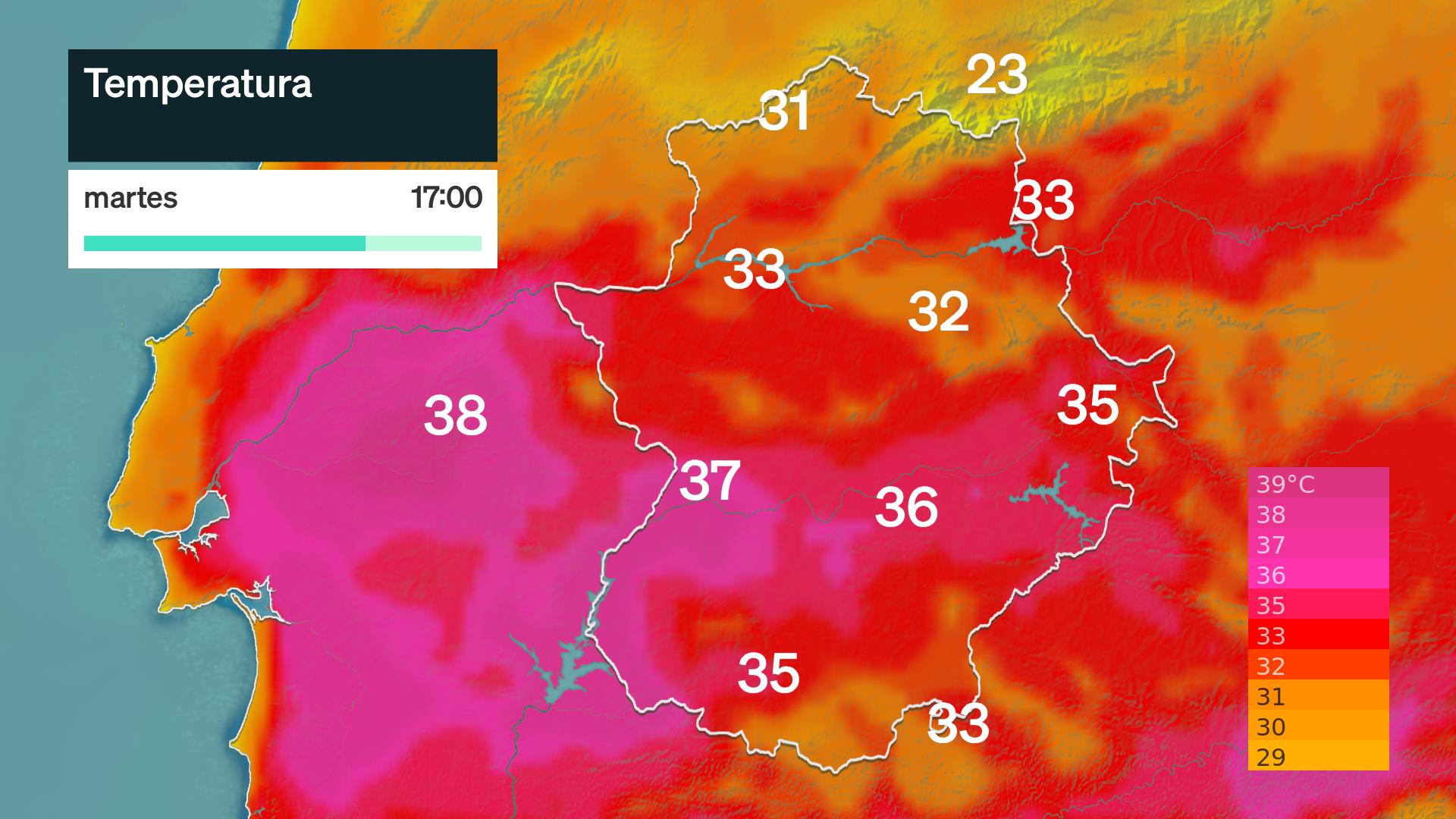 Temperatura máxima prevista