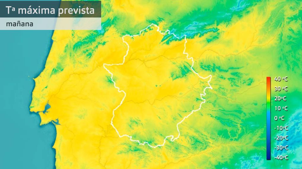 Mapa de temperaturas máximas para el miércoles 6 de abril