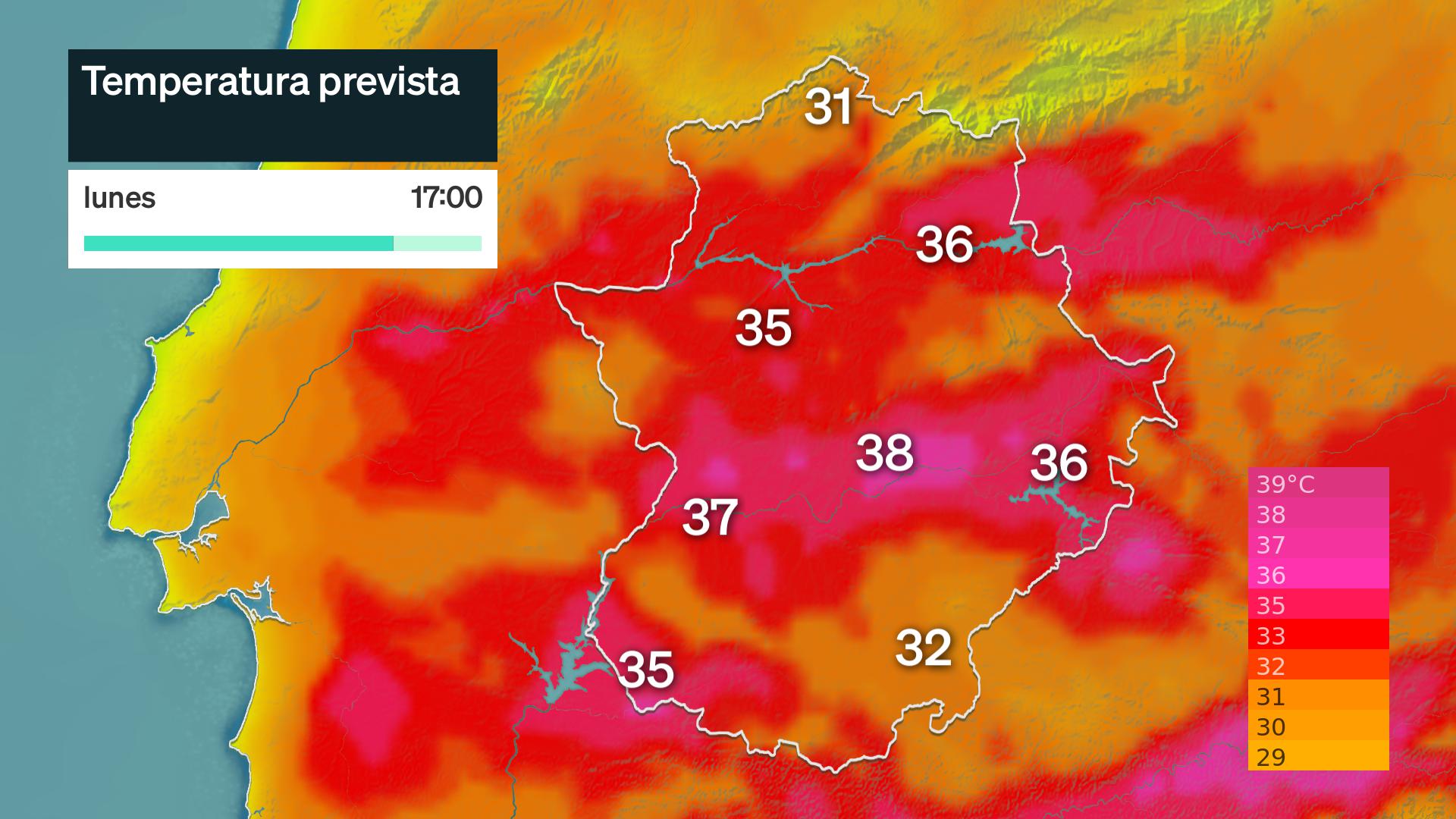 Temperatura máxima prevista