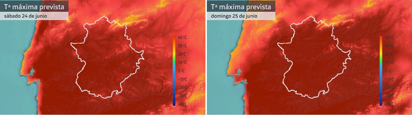 Temperatura máxima prevista para los dos próximos días