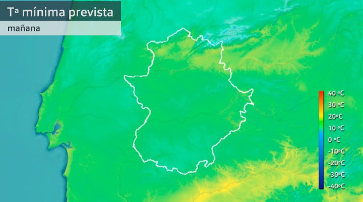 Previsión de temperaturas mínimas 4 de septiembre de 2022.