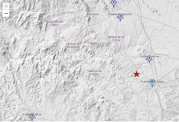 Mapa informativo del terremoto por parte del Instituto Geográfico Nacional