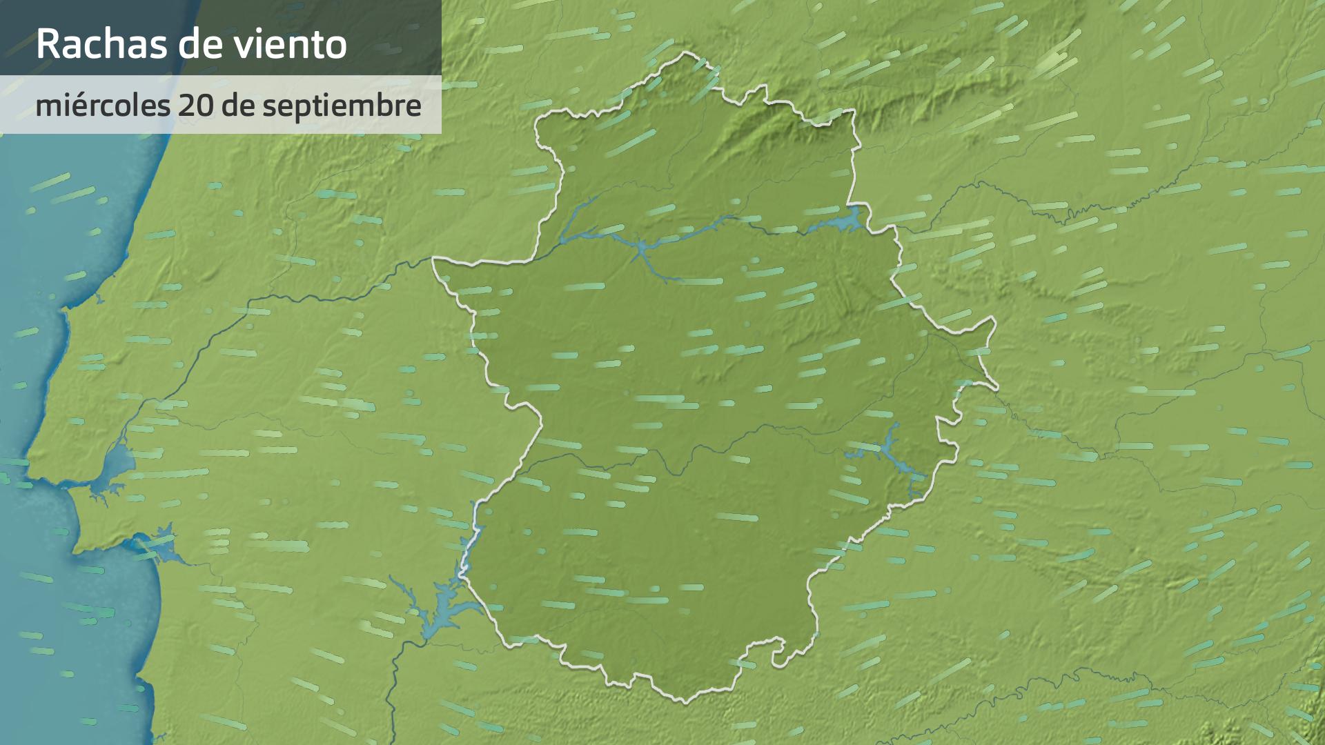 Viento previsto para hoy miércoles 20 de septiembre