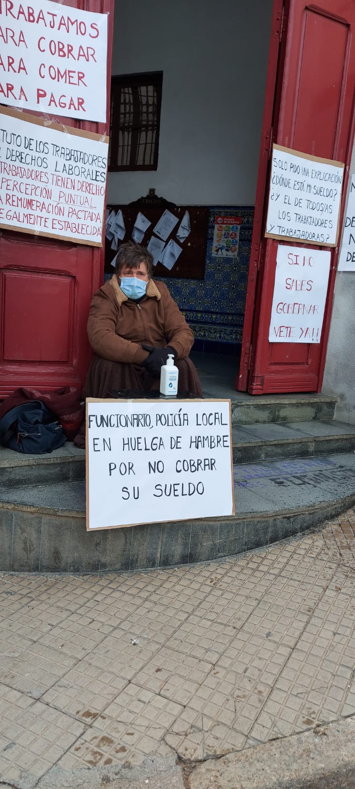 Juan Pedro Pulido, al inicio de su huelga de hambre