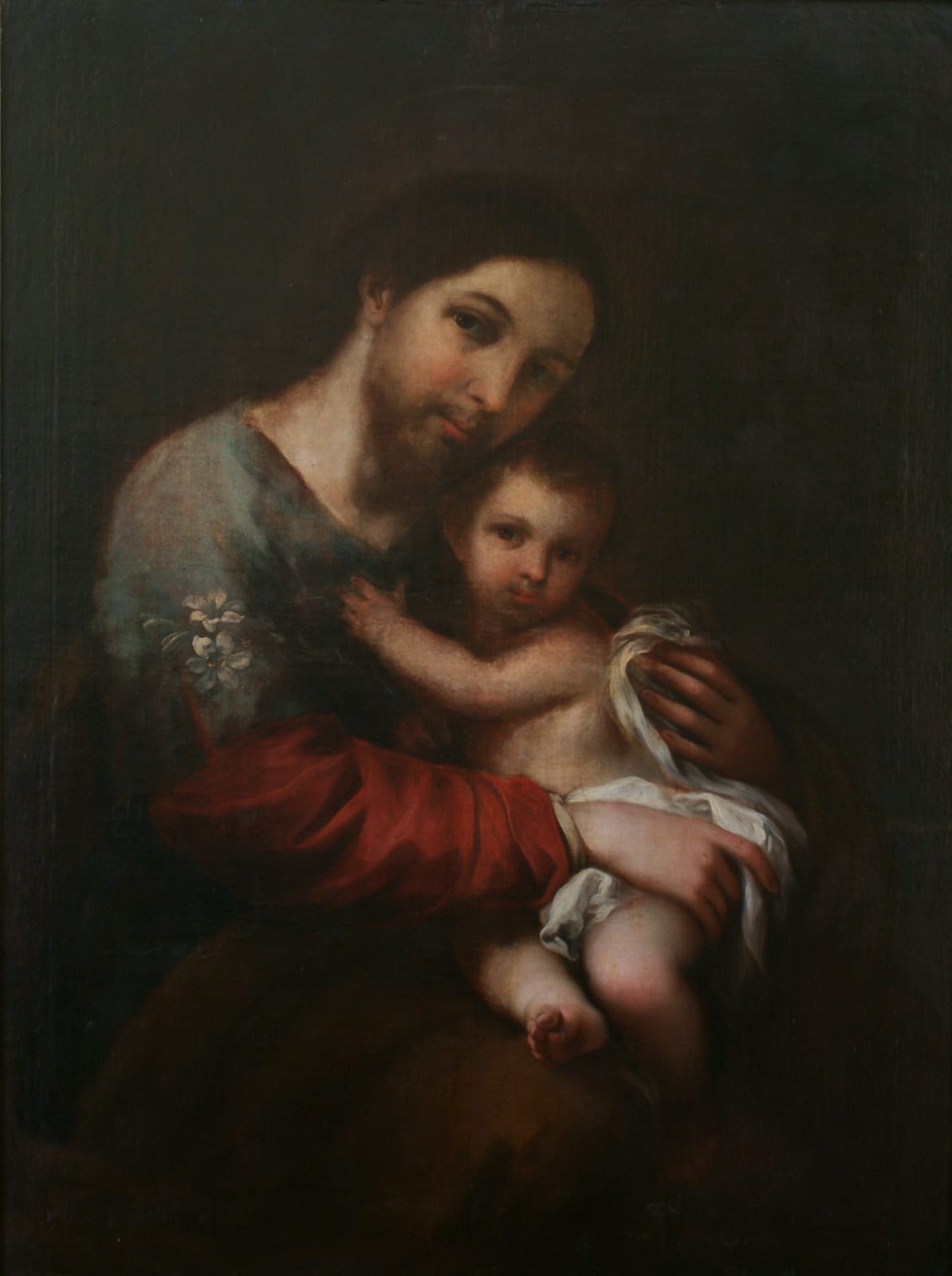 Distintos momentos del proceso de restauración de 'San José con el niño'.