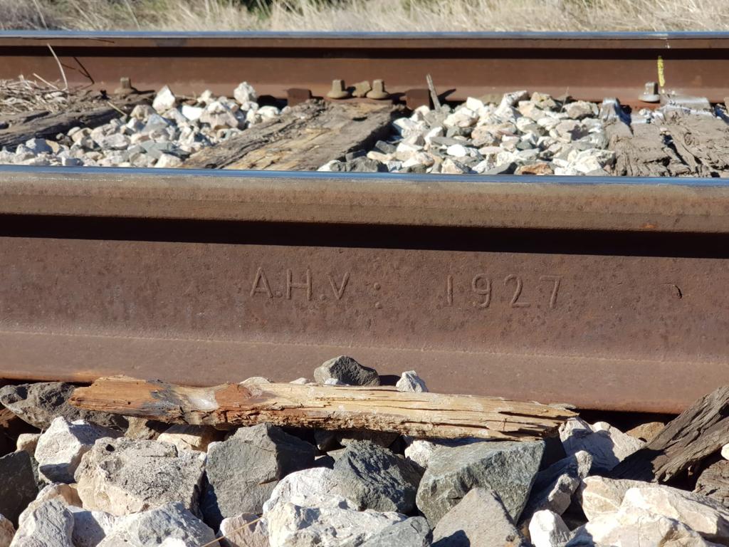 Tramo de vía construida en 1927 | Plataforma Ferrocarril Ciudad Real-Badajoz