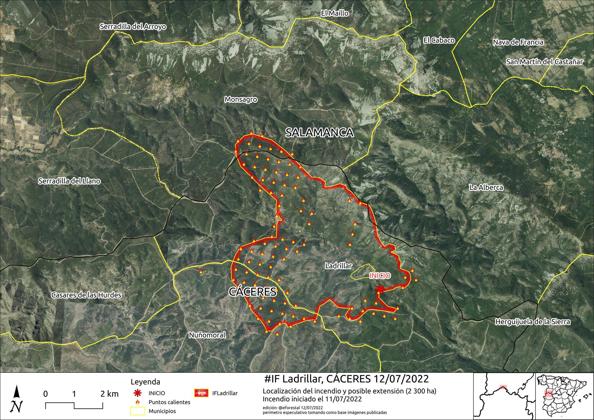 situacion incendio hurdes