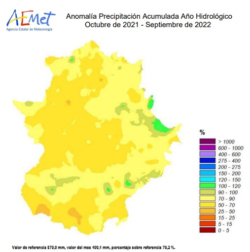 Balance del año hidrológico en Extremadura