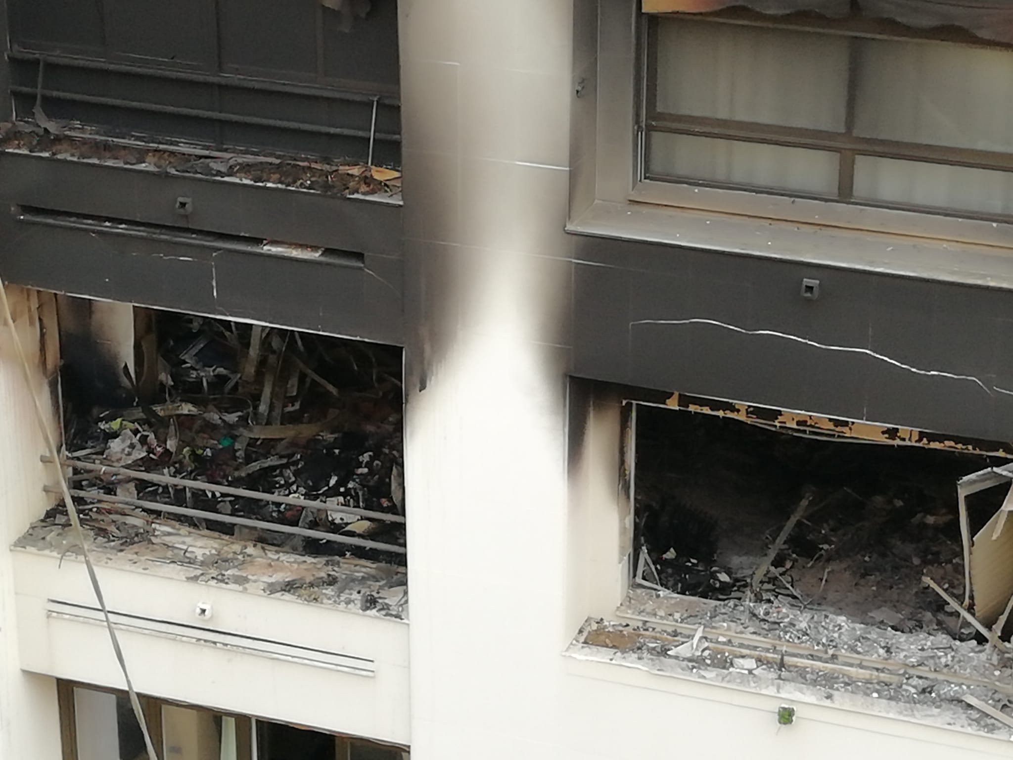 Imagen de las vivienda afectadas por el fuego