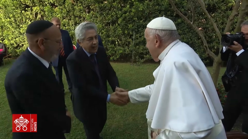 El Papa Francisco con los líderes de Israel y Palestina