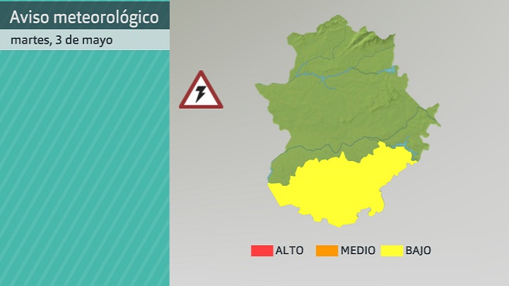 Avisos meteorológicos de Aemet para hoy martes 3 de mayo