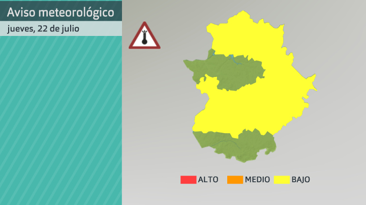 Aviso de AEMET por altas temperaturas para mañana jueves 22 de julio