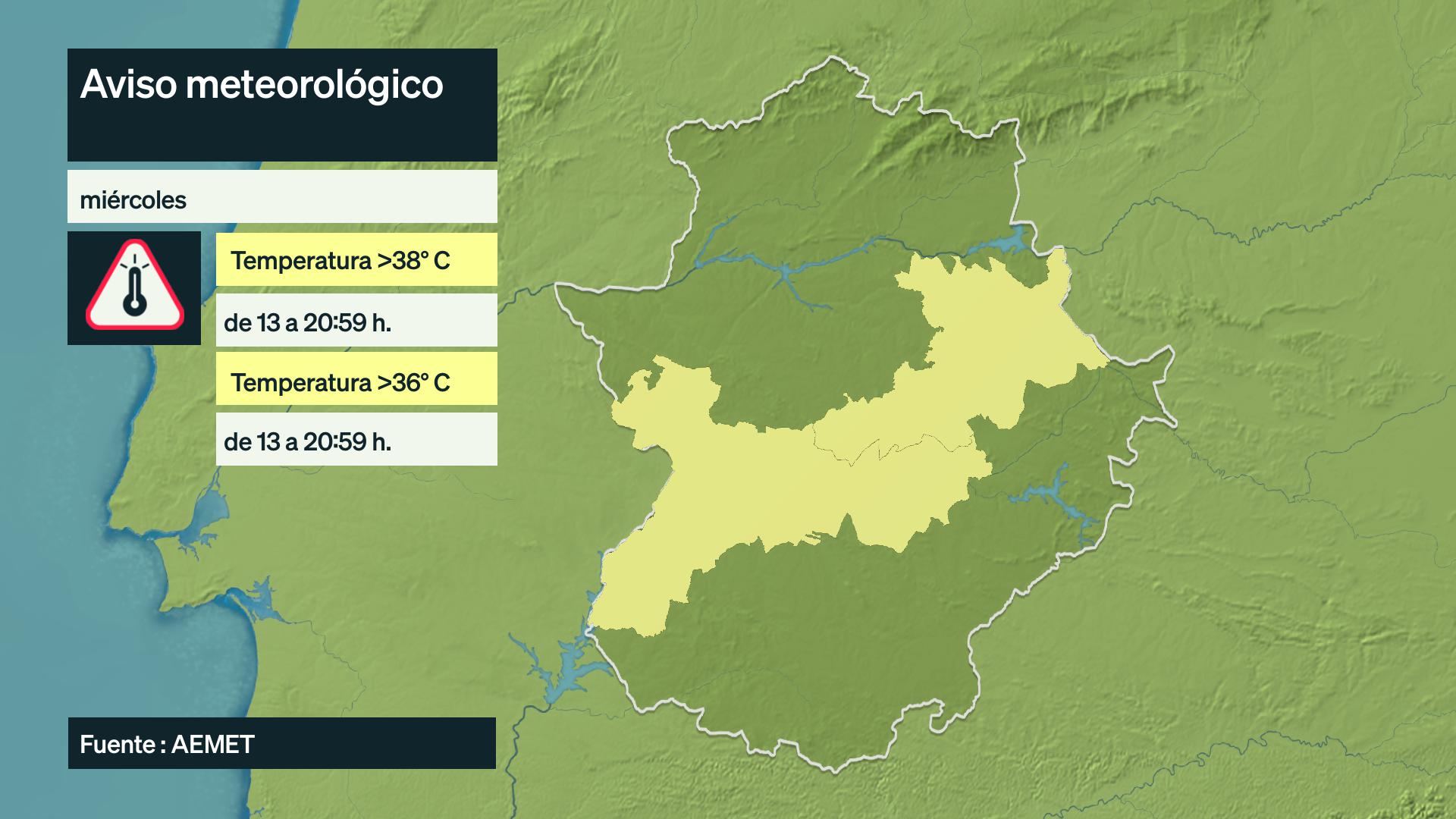 Mapa de avisos del 2 de septiembre
