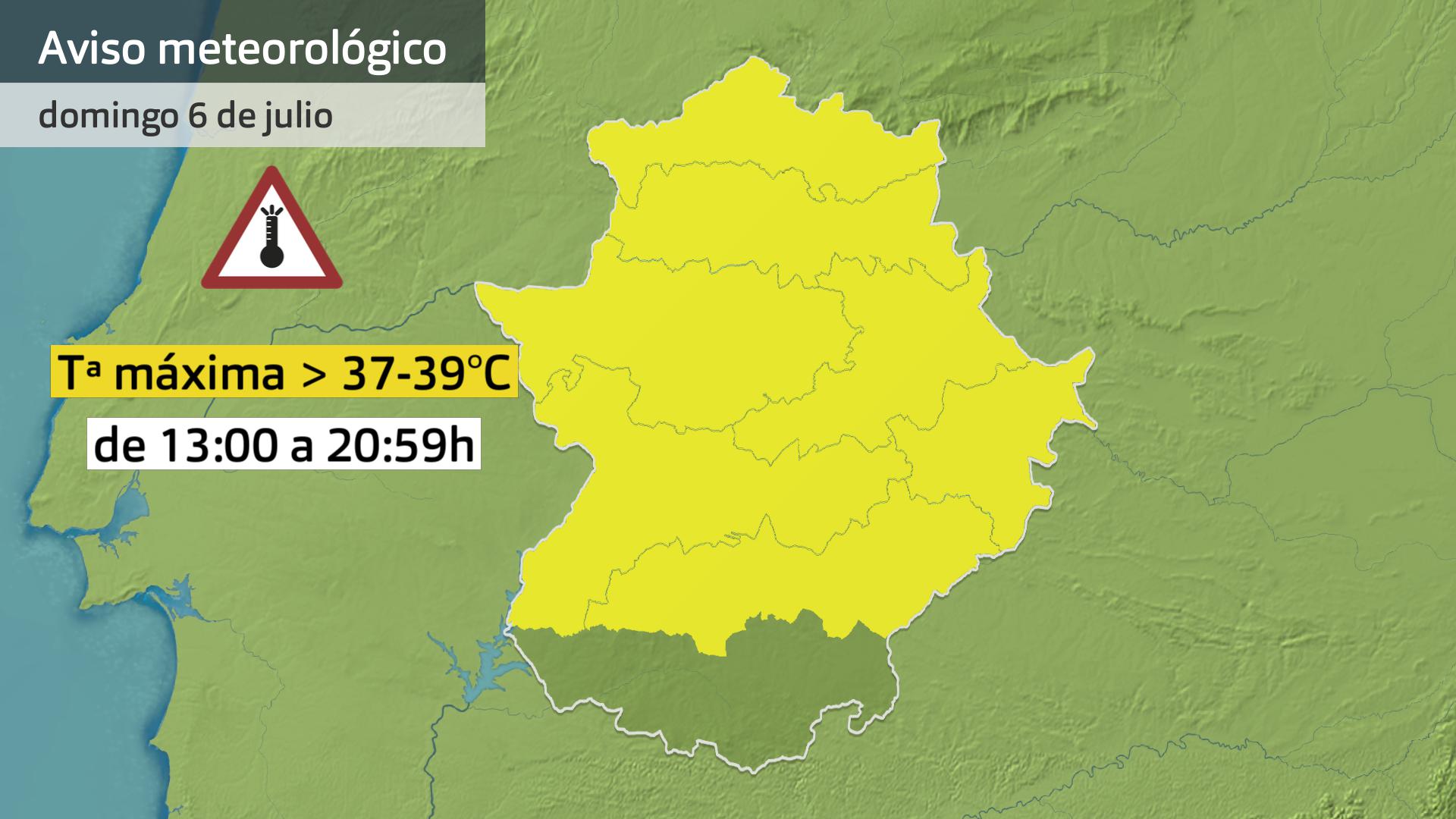 Mapa de avisos del 6 de julio
