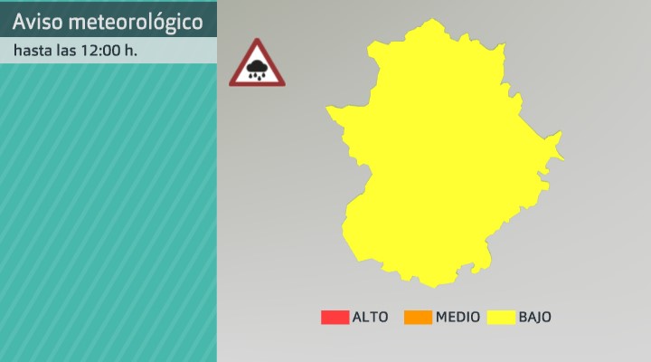 Avisos por riesgo de lluvias para el 13 de septiembre de 2022 hasta las 12:00. Fuente: AEMET