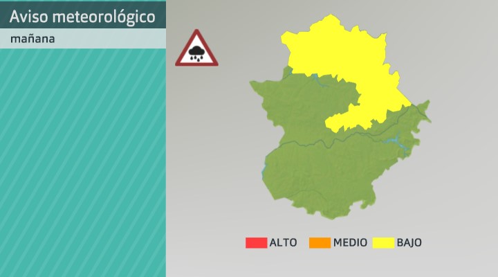 Mapa de avisos por riesgo de lluvias y tormentas para el sábado 13 de agosto de 2022. Fuente: AEMET