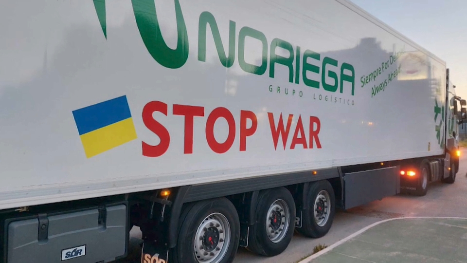 Camión de una empresa extremeña de transporte rumbo a Ucrania