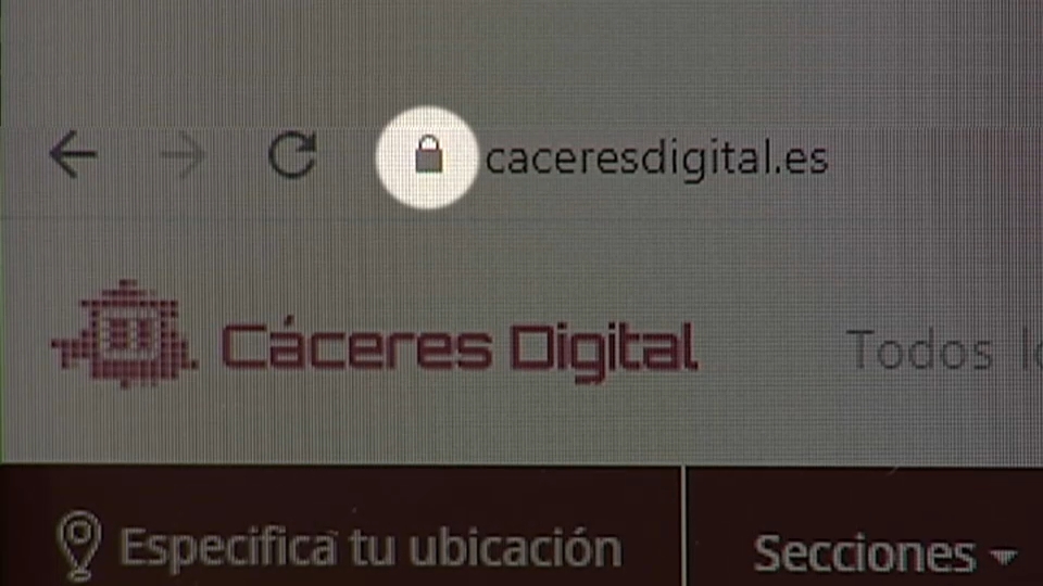 Página web segura con el icono del candado