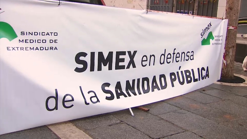 Pancarta del sindicato Simex en una protesta.