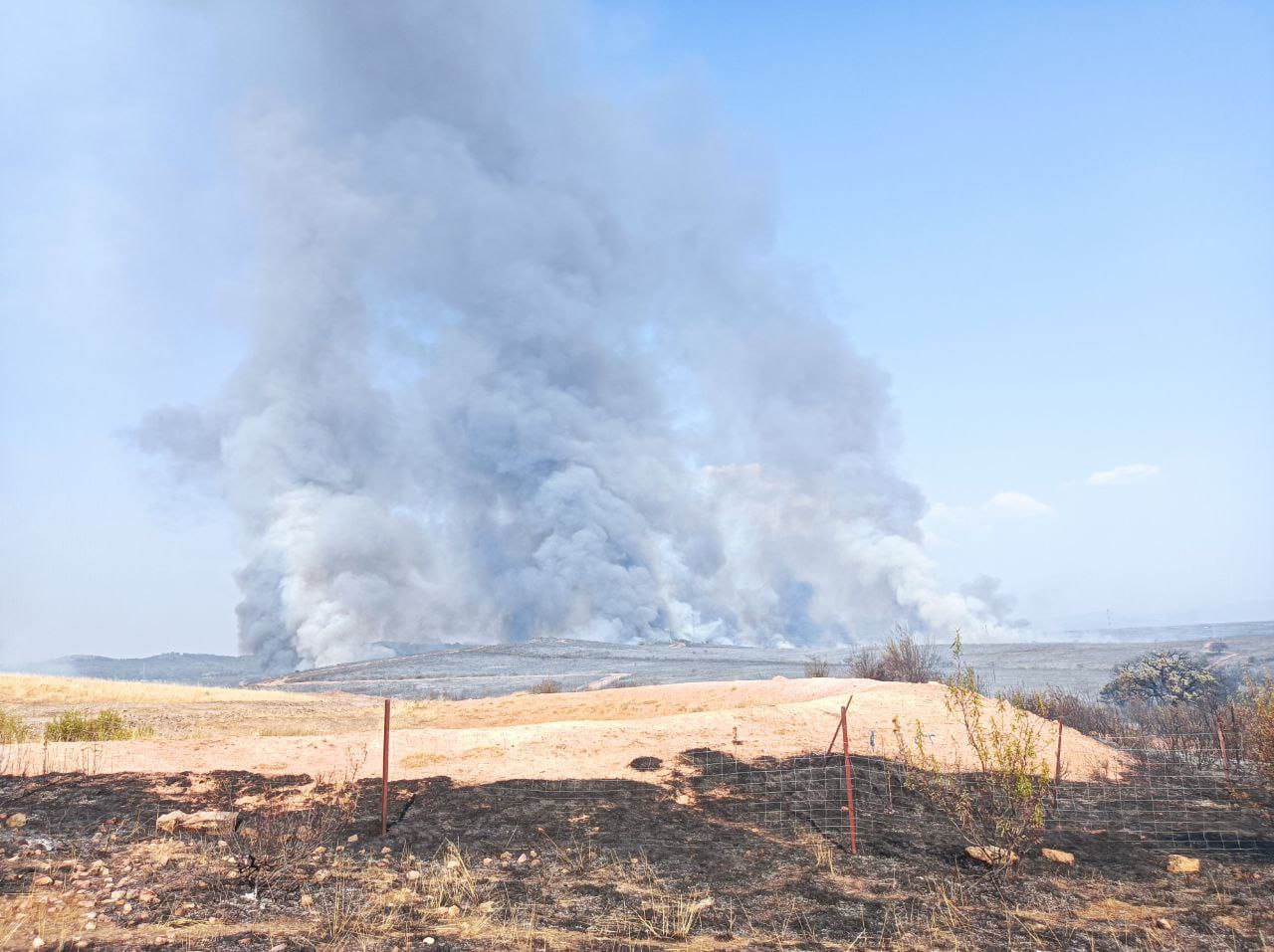 Panorámica del incendio de Casas de Miravete y Monfragüe