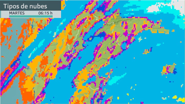 Imagen del Meteosat (tipos de nubes) martes 7 de septiembre 6:15 h.