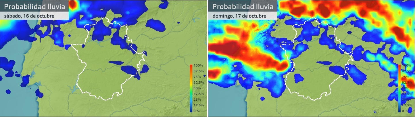 Probabilidad de lluvia para este fin de semana